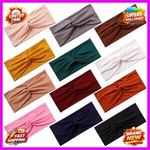 12 Pack Stretchy Sport Headbands for Women Yoga Workout Sweat Absorbing
